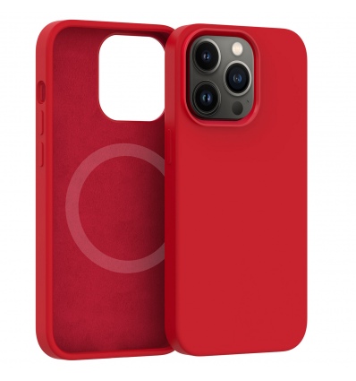 Silikonový kryt CARNEVAL SNAP pro iPhone 14 plus s MagSafe - červená