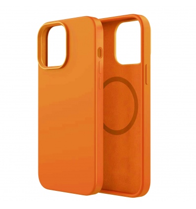 ER POWER Silikonový kryt CARNEVAL SNAP pro iPhone 14 Pro Max s MagSafe - oranžová