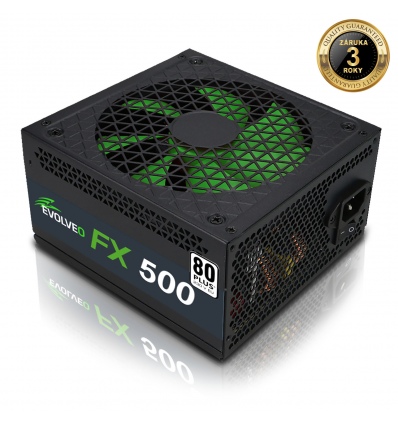 EVOLVEO FX 500,zdroj 500W ATX,14cm,80+,White,3YRW