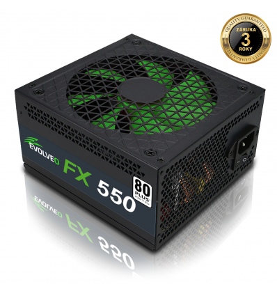 EVOLVEO FX 550,zdroj 550W ATX,14cm,80+,White,3YRW