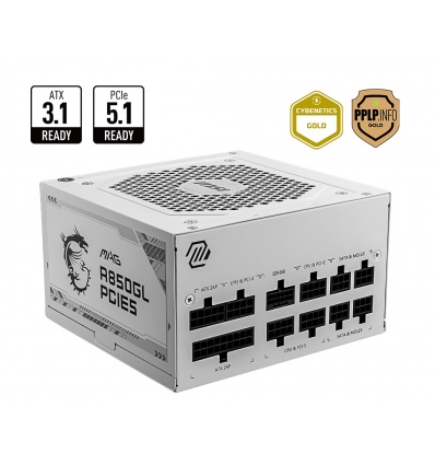 MSI zdroj MAG A850GL PCIE5 WHITE 80PLUS GOLD m