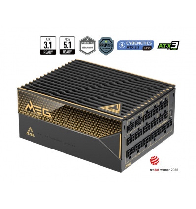 MSI zdroj MEG Ai1600T PCIE5 1600W 80PLUS TITANIUM