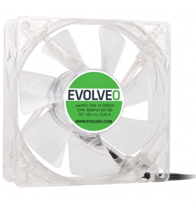 EVOLVEO ventilátor 140mm, LED zelený