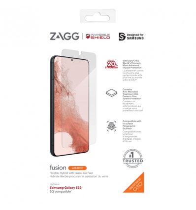 ZAGG Invisible Shield Fusion D3O hybridní sklo Samsung Galaxy S22 5G