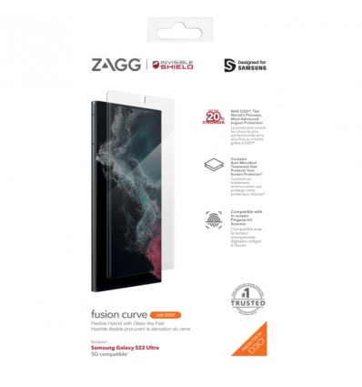 ZAGG Invisible Shield Fusion D3O Curve hybridní sklo SG S22 Ultra 5G