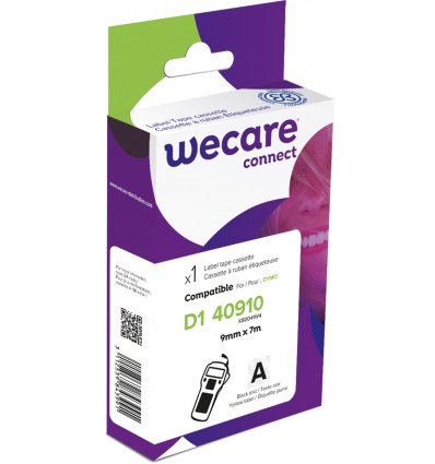 WECARE ARMOR páska kompatibilní s DYMO S0720670,Black/Transparent,9MM*7M
