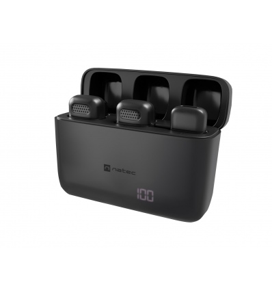 Mobilní bezdrátový mikrofon Natec HOPPER LAVALIER USB-C, 2 KS