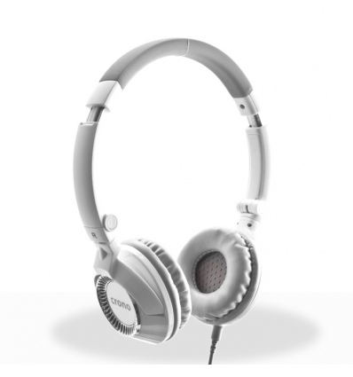 Crono HM-54W Plus - uzavřená sluchátka, 2x 3.5mm jack, bílá/šedá, mikrofon
