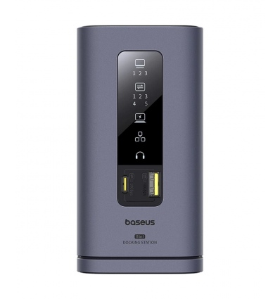 Baseus Dokovací stanice Spacemate 11v1 (USB-C PD, USB-C, 2x USB-A, 3x HDMI) šedá