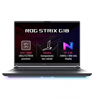ASUS ROG Strix G18/G815LW/U9-275HX/18"/2560x1600/32GB/1TB/RTX 5080/bez OS/Gray/2R