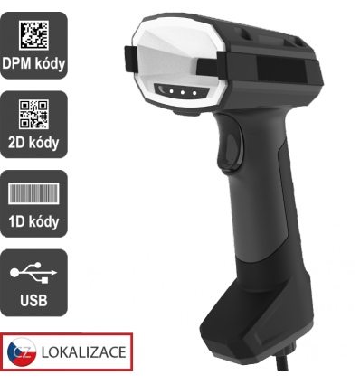VIRTUOS - DPM CCD 2D čtečka Virtuos HT-880DPM, USB, tmavě šedá