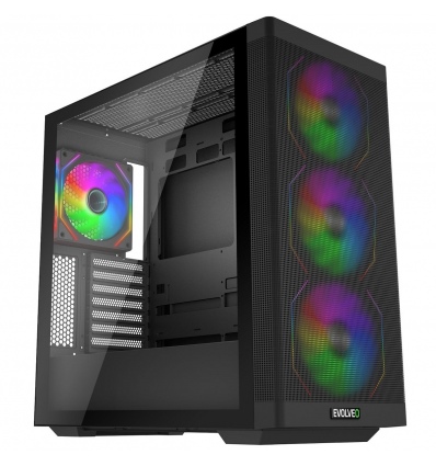 EVOLVEO Scorpio, Big Tower/4x ARGB/sklo+mřížka