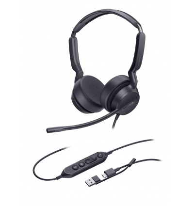 Yealink UH42 Dual UC USB-C/A, drátová náhlavní