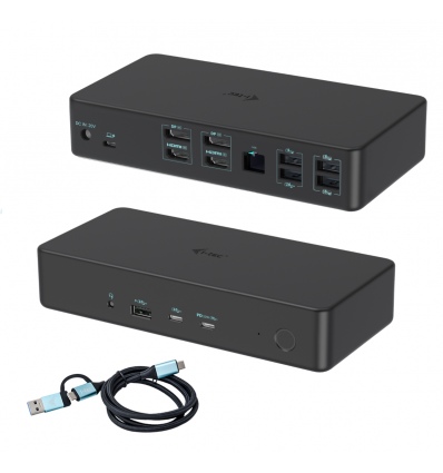 i-tec USB 3.0/USB-C/Thunderbolt 3 Professional Dual 4K Display Docking Station Gen2, PD 100W