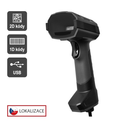 Virtuos HT-857 - CCD 2D průmyslová čtečka, USB, tmavě šedá