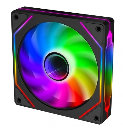 EVOLVEO 120UX-M, ventilátor, 120mm, 4pin molex, ARGB, master, černý