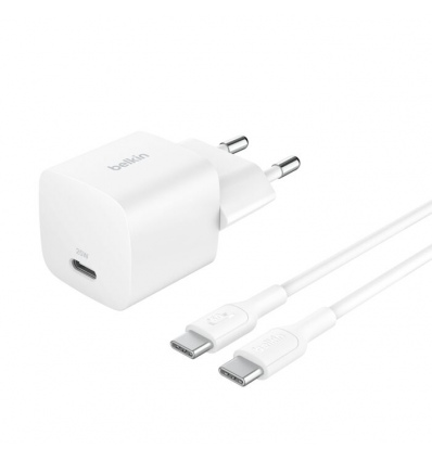BELKIN 25W USB PD nabíjecí adaptér bílý + 1m USB-C kabel