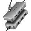 AXAGON HMC-CUB83X2, USB 10Gbps hub, 2x USB-A, USB-C, HDMI & DP 4k/144Hz, RJ-45, PD 100W, kabel 15cm