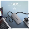 AXAGON HMC-CUB83X2, USB 10Gbps hub, 2x USB-A, USB-C, HDMI & DP 4k/144Hz, RJ-45, PD 100W, kabel 15cm