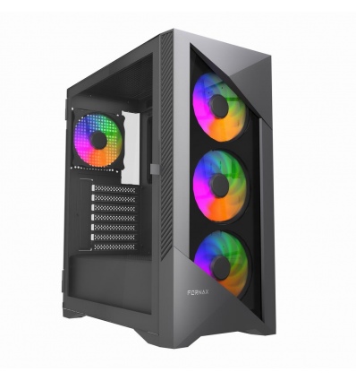 GEMBIRD Fornax 900/Midi Tower/Transpar./Černá