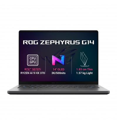 ASUS ROG Zephyrus G14/GA403WR-NEBULA109X/AI9-HX370/14"/2880x1800/32GB/1TB/RTX 5070Ti/W11P/Gray/2R