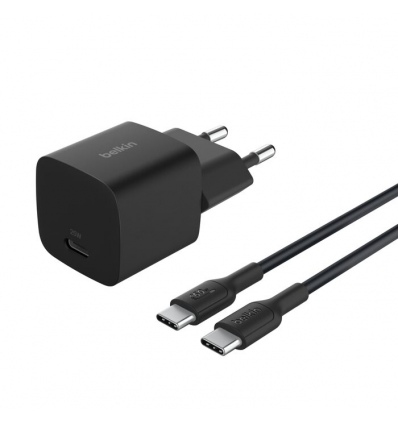 BELKIN 25W USB PD nabíjecí adaptér černý + 1m USB-C kabel