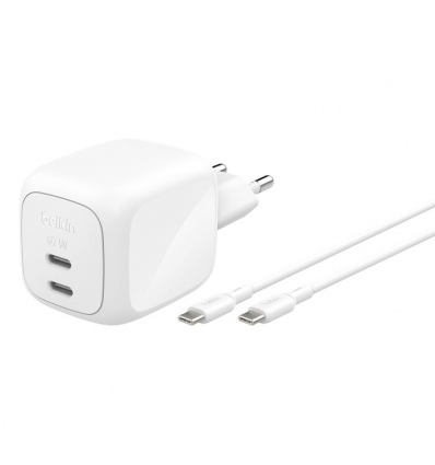 BELKIN BOOSTCHARGE 67W 2 porty bílý + 2m USB-C kabel
