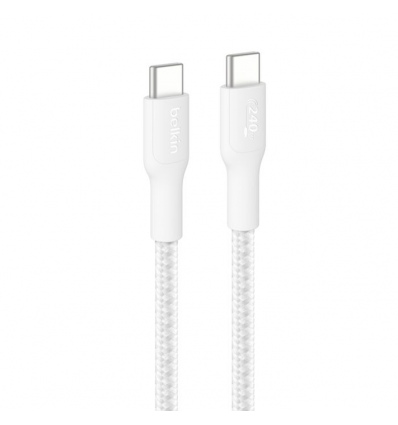 BELKIN kabel USB-C 240W oplétaný 3m bílý