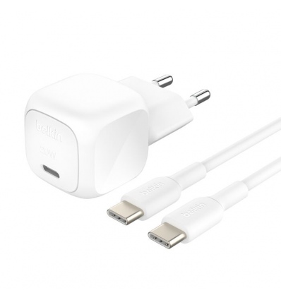 BELKIN 20W USB PD nabíjecí adaptér bílý + 1m USB-C kabel