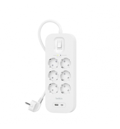 Belkin Surge protection s USB-C, 6 zásuvek