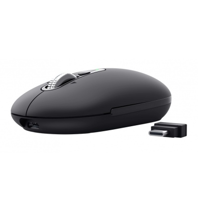 Trust Seron Slim/Kancelářská/Optická/3 200 DPI/USB+BT/Černá