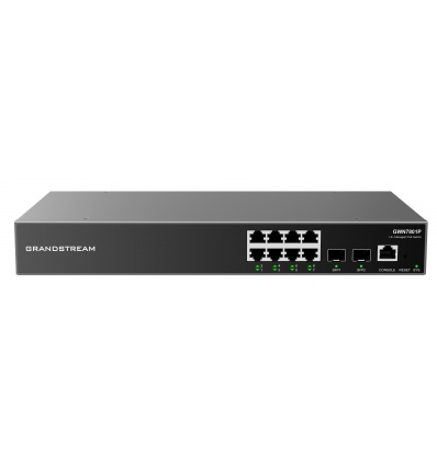 Grandstream GWN7801P L2+ Managed Network Switch 8x 1Gb RJ45, 2x SFP, PoE+, DHCP, QoS, VLAN