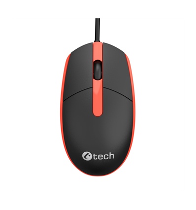 Myš C-TECH WM-10, černočervená, USB
