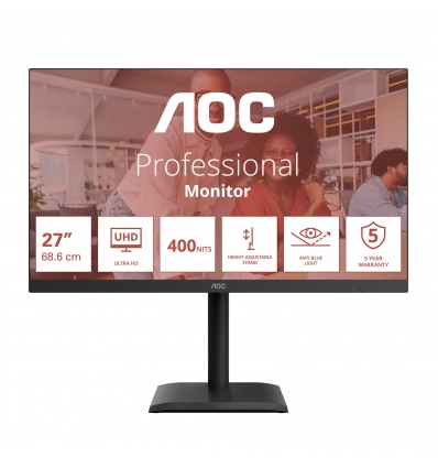 AOC/U27E4CV/27"/IPS/4K UHD/60Hz/4ms/Černá/5R