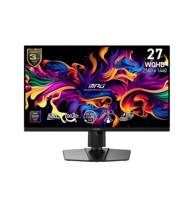 MSI MPG/271QR QD-OLED X50/26,5"/QD-OLED/QHD/500Hz/0,03ms/Černá/3R