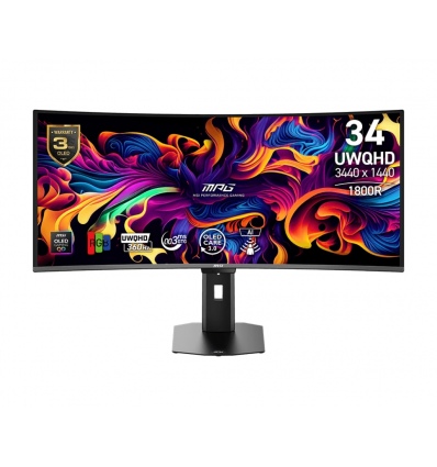 MSI MPG/341CQR QD-OLED X36/34"/QD-OLED/wQHD/360Hz/0,03ms/Černá/3R