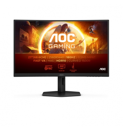AOC AGON/Gaming CQ27G4X/27"/VA/QHD/180Hz/1ms/Black/3R