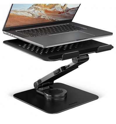 AXAGON STND-LRB, hliníkový stojan pro notebooky 10"-17.3" s nast. výškou, úhlem a 360° rotací, černý