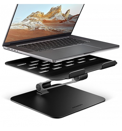 AXAGON STND-LQB, hliníkový HQ stojan pro notebooky 10"-17.3", nastavitelná výška a úhel, černý