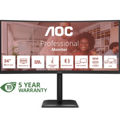 AOC/CU34E4CV/34"/VA/wQHD/120Hz/4ms/Černá/5R