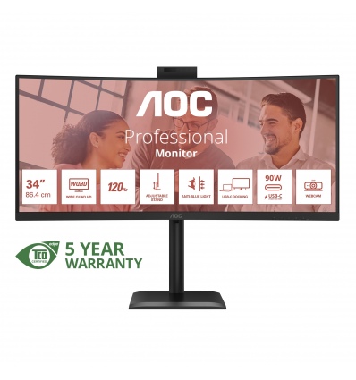 AOC/CU34E4CW/34"/VA/wQHD/120Hz/4ms/Černá/5R