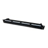 DATACOM Patch panel 19" UTP 24 port CAT5E DUAL 1U BK (4x6p) vyvazovací lišta