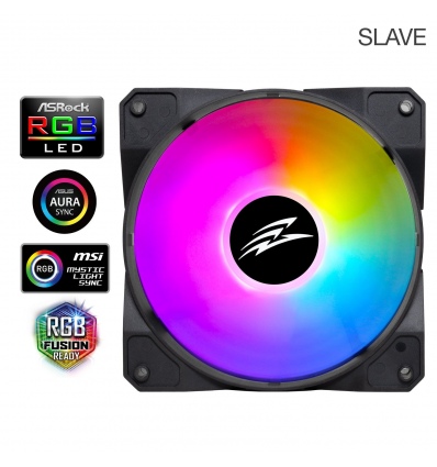 EVOLVEO 12FSB, ventilátor, 120mm, 4pin molex, ARGB, slave, černý