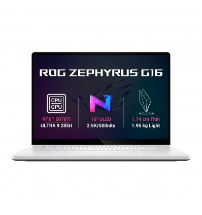 ASUS ROG Zephyrus G16/GU605CR-NEBULA169X/U9-285H/16"/2560x1600/32GB/2TB/RTX 5070Ti/W11P/White/2R