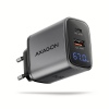 AXAGON ACU-PQ67D, GaN nabíječka do sítě 67W, výstup USB-A + USB-C, PD3.0/PPS/QC4+/SFC2.0/Apple, LCD