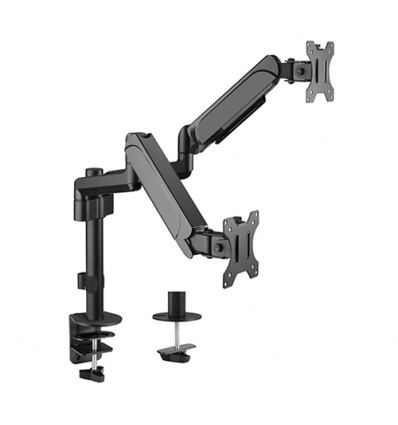 Držák monitoru Brateck LDT48-C024 dvě ramena vedle sebe na tyčovém držáku plynová vzpěra