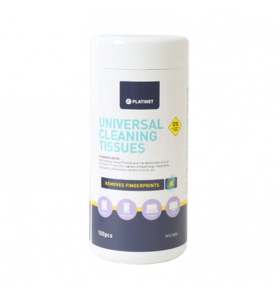 Platinet PFS5855 vlhčené čistící ubrousky na sklo a plasty 100 ks