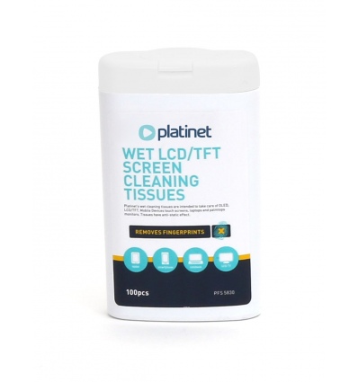 Platinet PFS5830 vlhčené čistící ubrousky na LCD 11x9,4 cm 100 ks