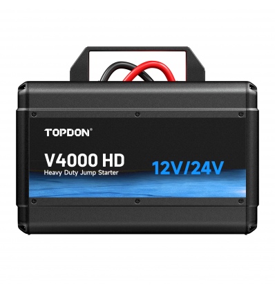TOPDON Car Jump Starter V4000 HD/3000A (24V)/4000A (12V)/24000mAh/16l benzín/16l diesel/LED světlo |