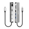 PORT CONNECT USB-C 1× 4K dokovací stanice, 9v1, hliníková konstrukce, 85W PD, stříbrná